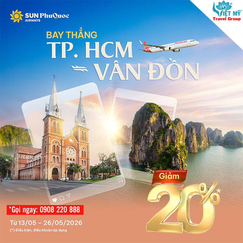 Sun PhuQuoc Airways mừng Khai trương đường bay TP.HCM – Vân Đồn, giảm đến 20% giá vé