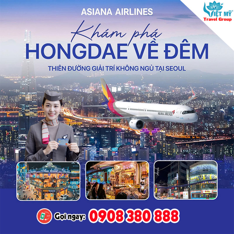 Hongdae về đêm – Điểm hẹn sôi động bậc nhất Seoul cùng Asiana Airlines