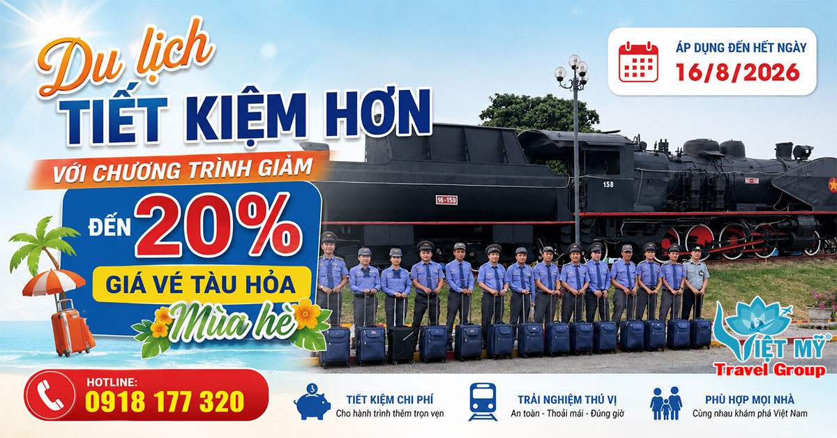 Giảm đến 20% giá vé tàu hỏa đến nhiều điểm du lịch hấp dẫn từ nay đến 16/8