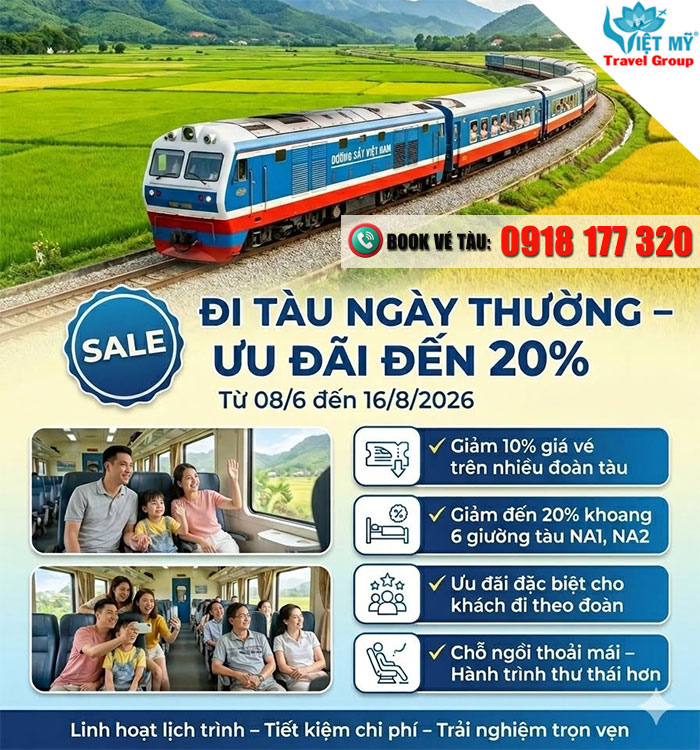Ưu đãi vé tàu hè 2026: Tiết kiệm hơn khi chọn ngày thường