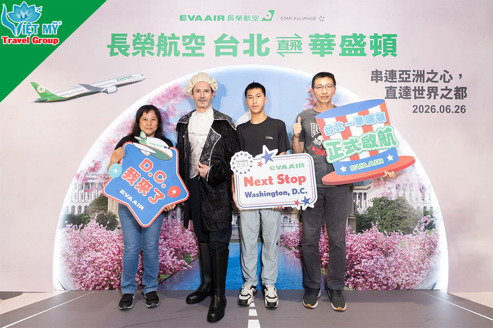 Bay Washington, D.C. cùng EVA Air – Điểm đến thứ 10 tại Bắc Mỹ