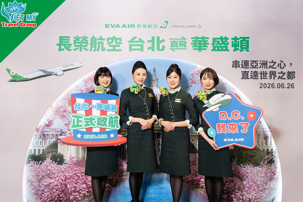 Bay Washington, D.C. cùng EVA Air – Điểm đến thứ 10 tại Bắc Mỹ