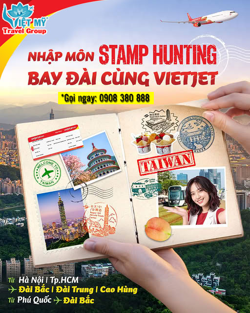 Bay Vietjet Đến Đài Loan, Trải Nghiệm Săn Con Dấu Độc Đáo