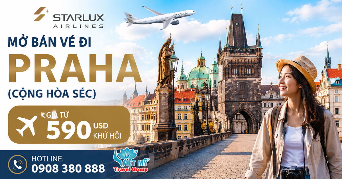 STARLUX Airlines tung vé đi Praha (Cộng hòa Séc) giá từ 590 USD khứ hồi