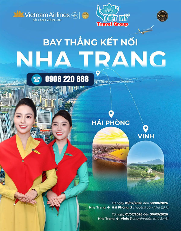 Vietnam Airlines khai thác đường bay Nha Trang – Hải Phòng và Nha Trang – Vinh