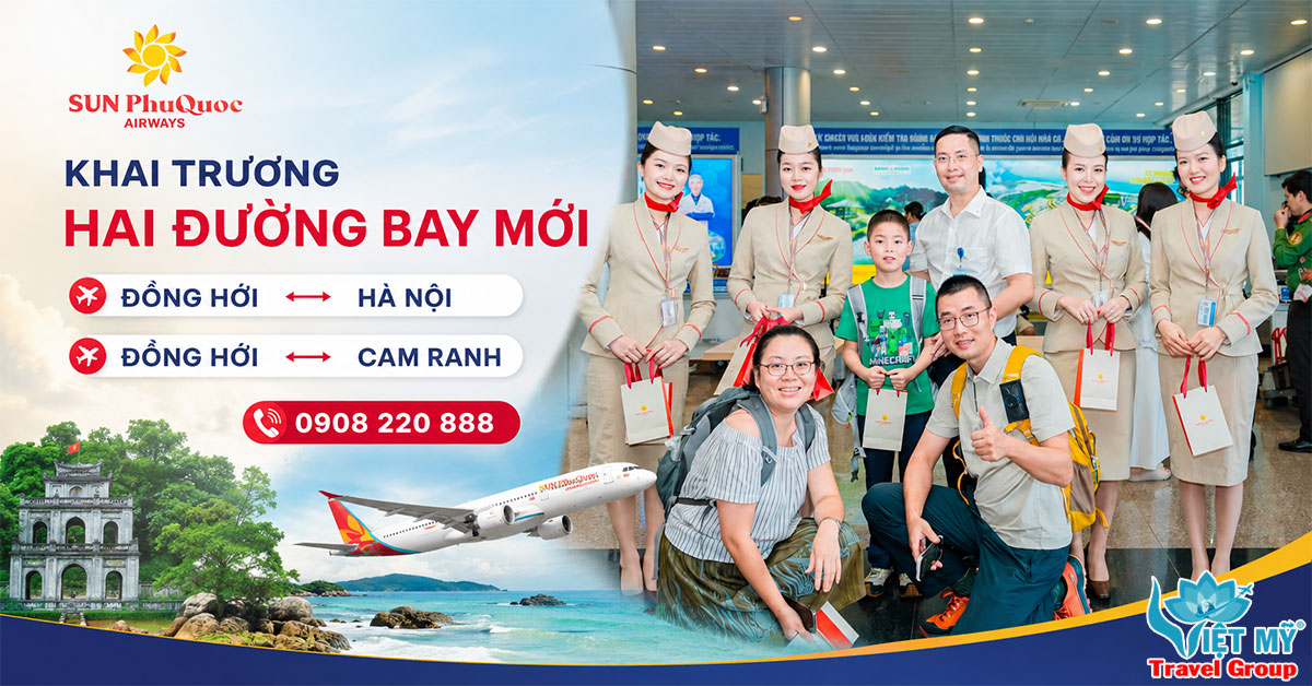 Sun PhuQuoc Airways khai trương hai đường bay mới Đồng Hới – Hà Nội và Đồng Hới – Cam Ranh
