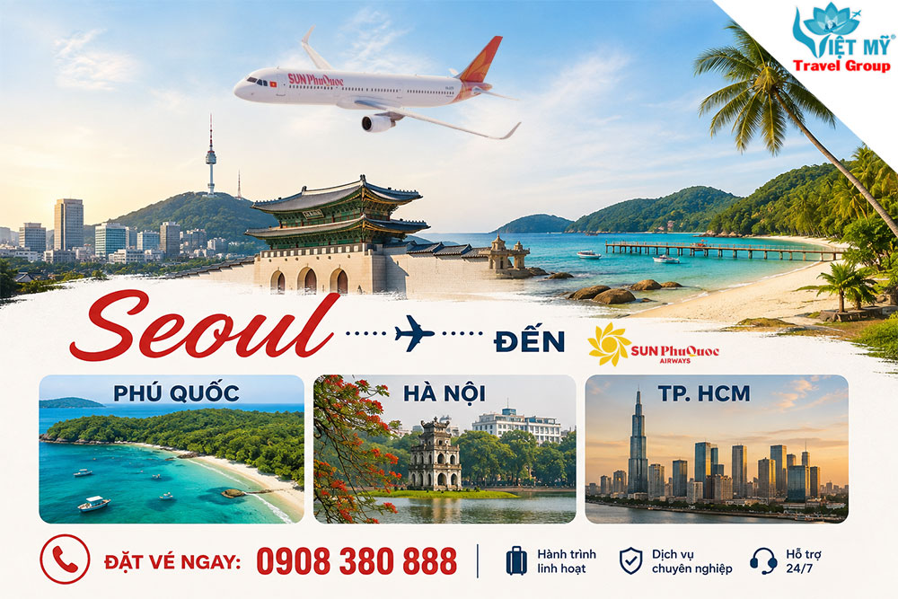 Bay từ Seoul về Việt Nam tiết kiệm 15% cùng Sun PhuQuoc Airways