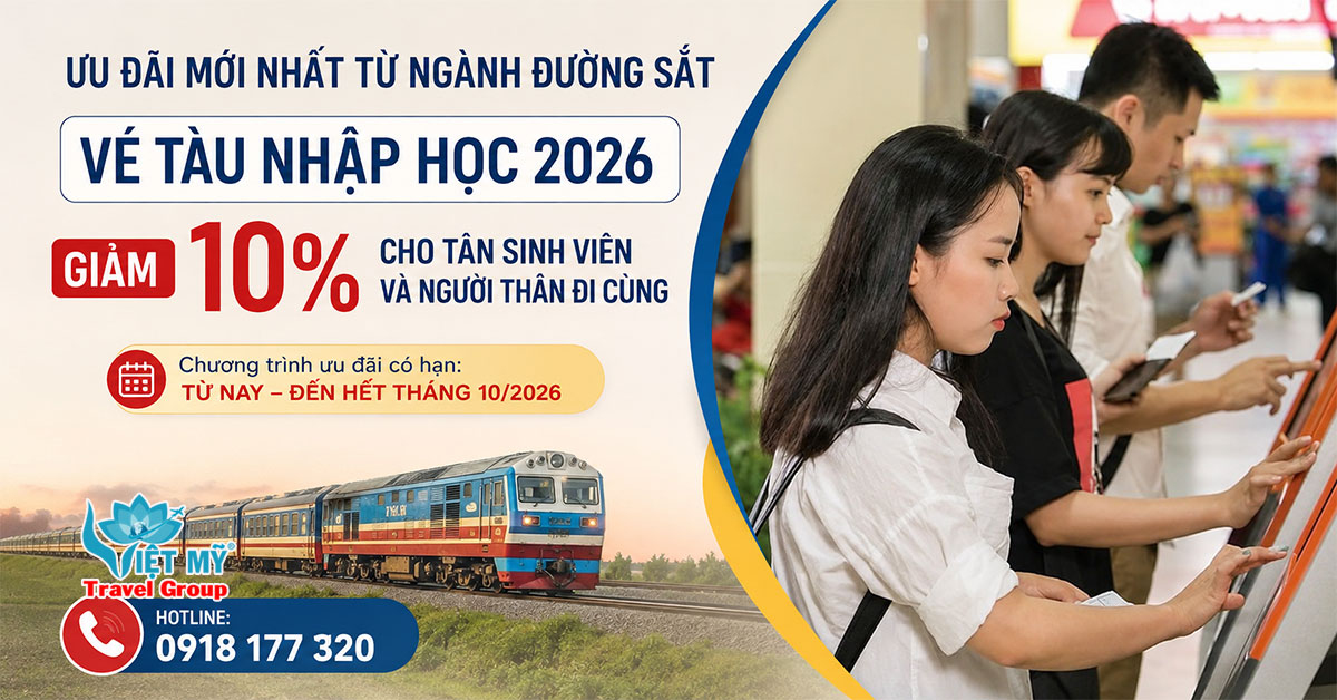 Tân sinh viên 2026 được giảm 10% giá vé tàu khi nhập học