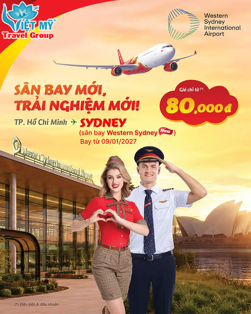 Vietjet khai thác đường bay thẳng TP.HCM – Western Sydney từ 09/01/2027