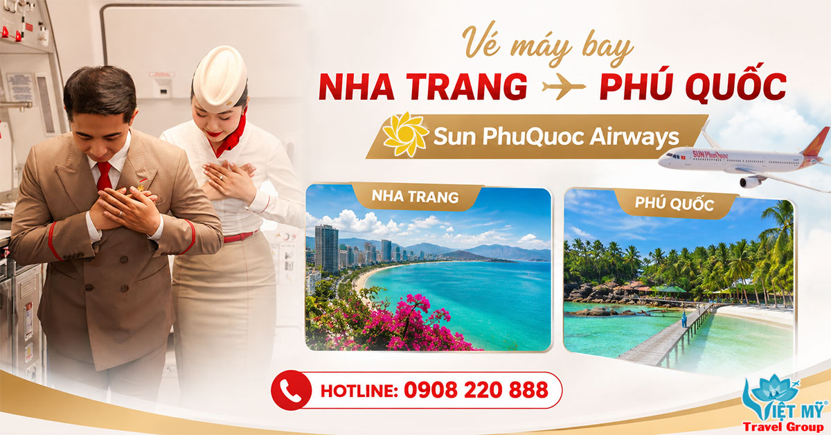 Vé máy bay từ Nha Trang (CXR) đi Phú Quốc (PQC) hãng Sun PhuQuoc Airways