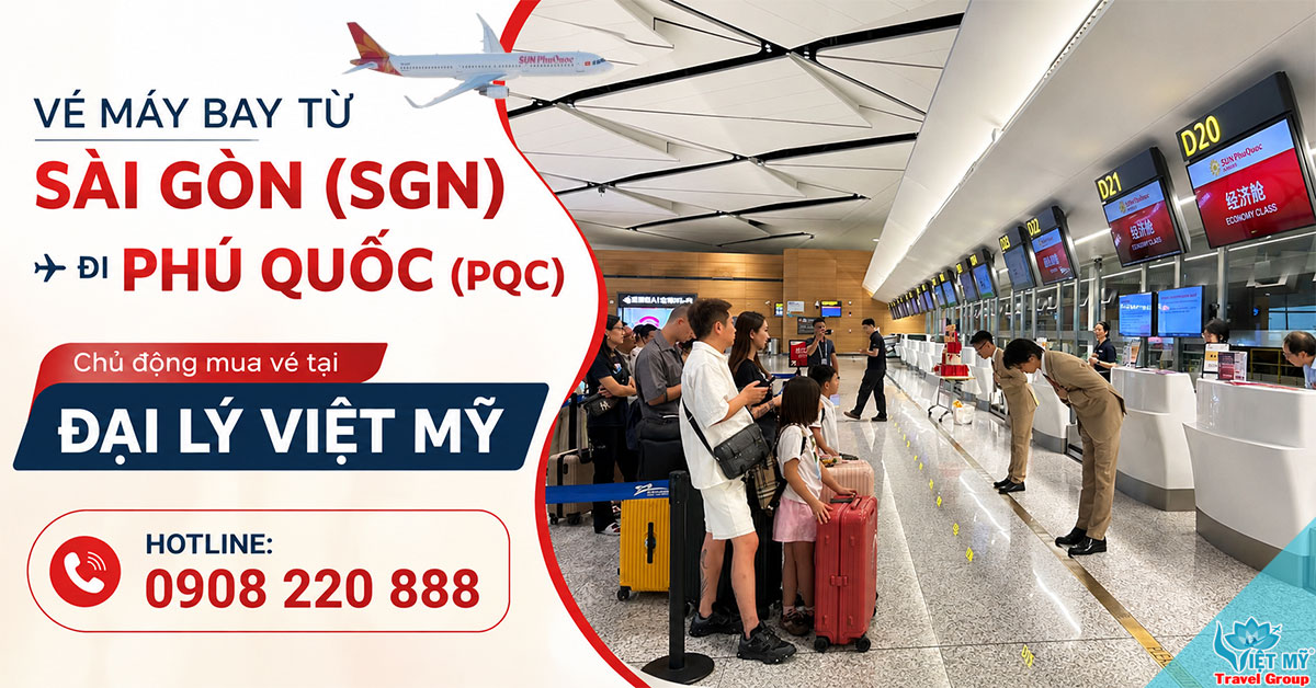 Vé máy bay từ Sài Gòn (SGN) đi Phú Quốc (PQC) hãng Sun PhuQuoc Airways