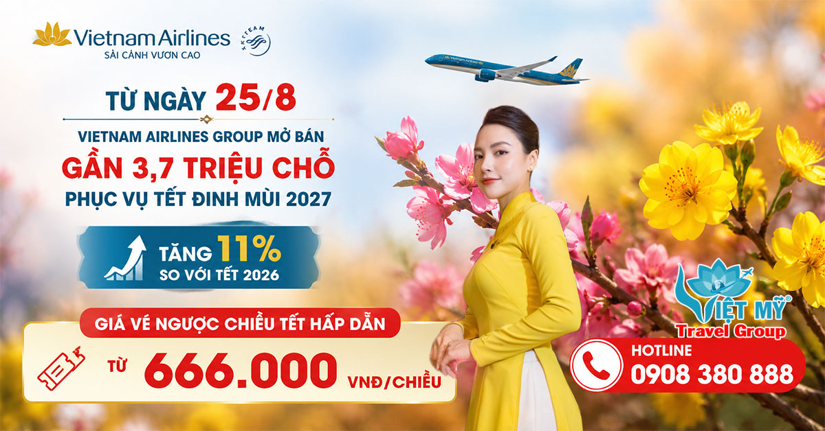 Vietnam Airlines Group mở bán gần 3,7 triệu chỗ phục vụ Tết Đinh Mùi 2027