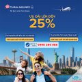 China Airlines giảm đến 25% vé máy bay từ TpHCM mùa thu đông