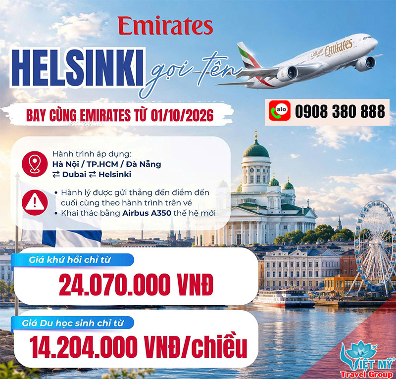Khám phá Helsinki cùng Emirates qua Dubai