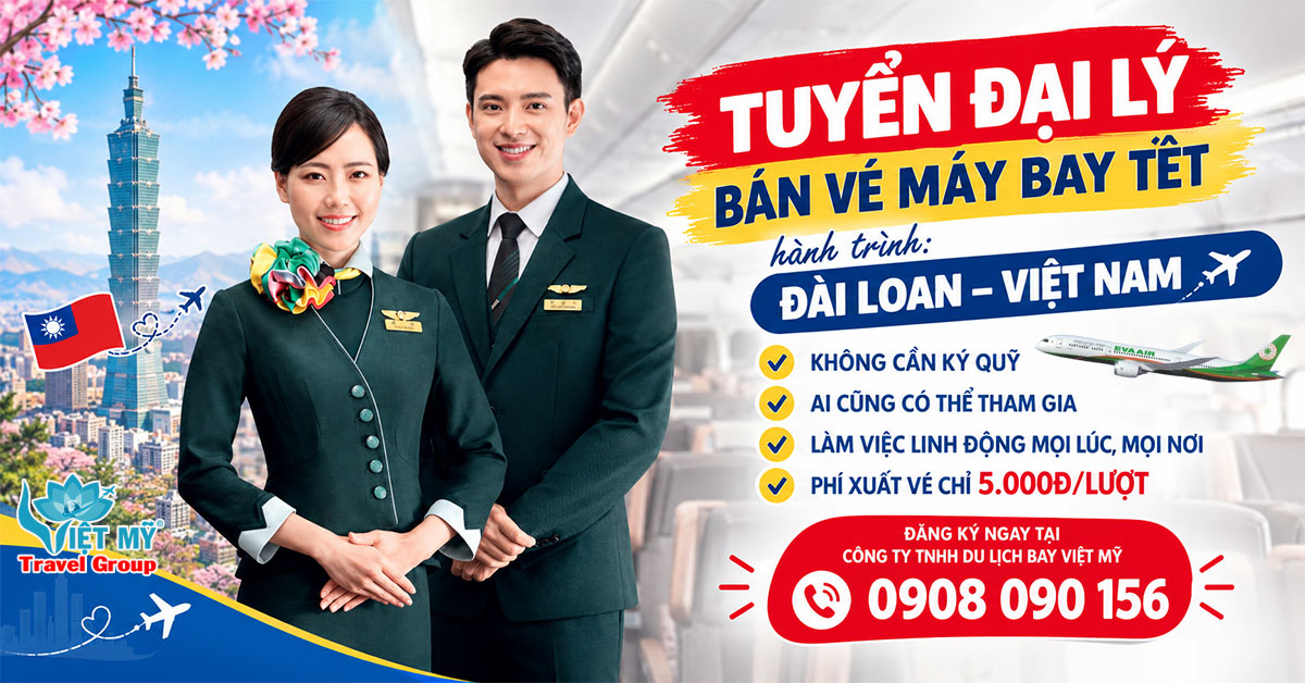 Tuyển đại lý vé máy bay tết từ Đài Loan về Việt Nam