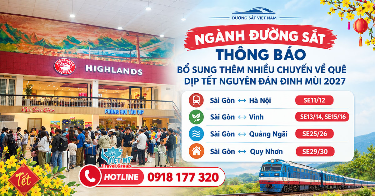 Vé tàu Tết 2027 bổ sung thêm nhiều chuyến về quê