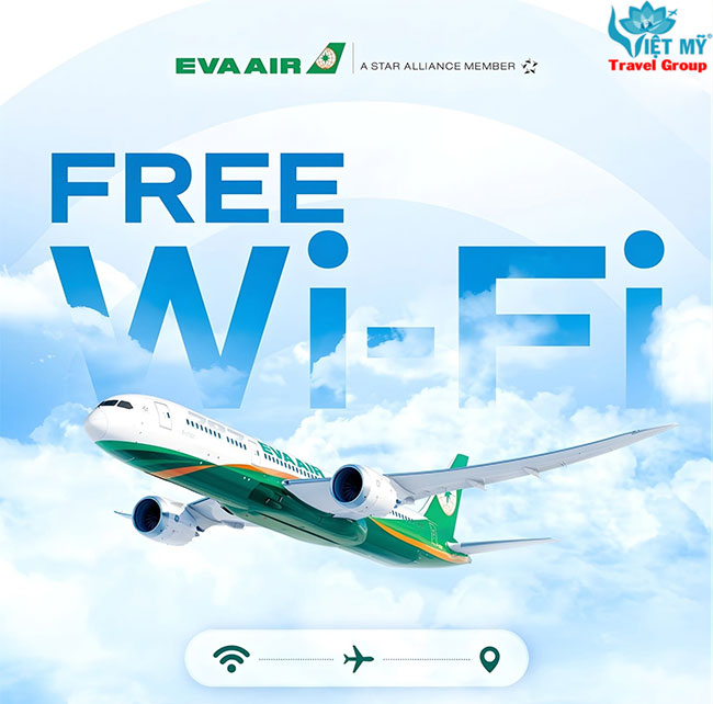 EVA Air miễn phí Wi-Fi trên chuyến bay đến hết ngày 31/10