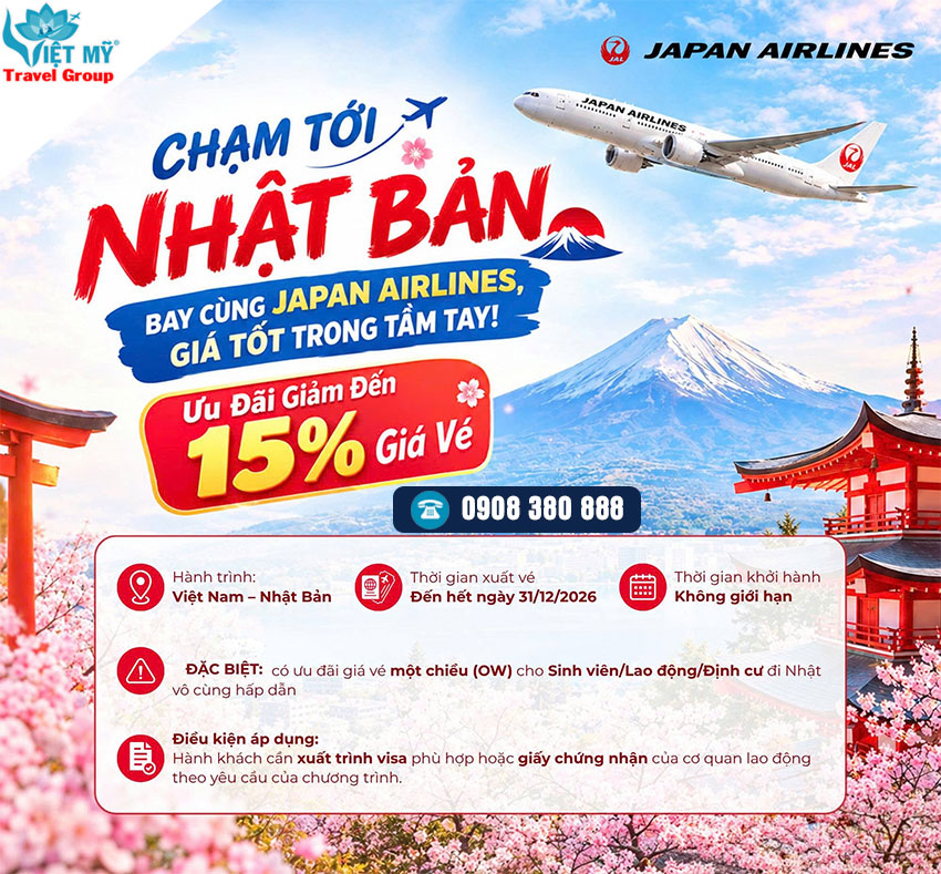 Cơ hội tiết kiệm chi phí bay Nhật Bản cùng Japan Airlines năm 2026