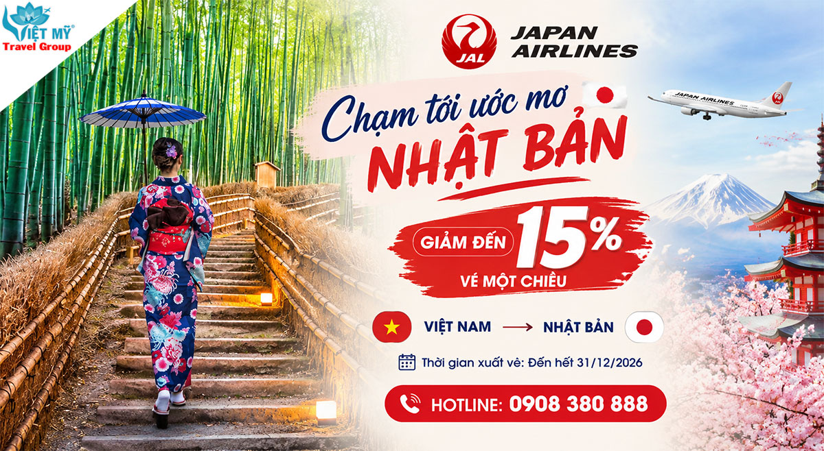 Japan Airlines giảm đến 15% giá vé một chiều đi Nhật Bản